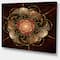 Designart - Dark Gold Red Fractal Flower Pattern - Extra Large Floral Wall Art